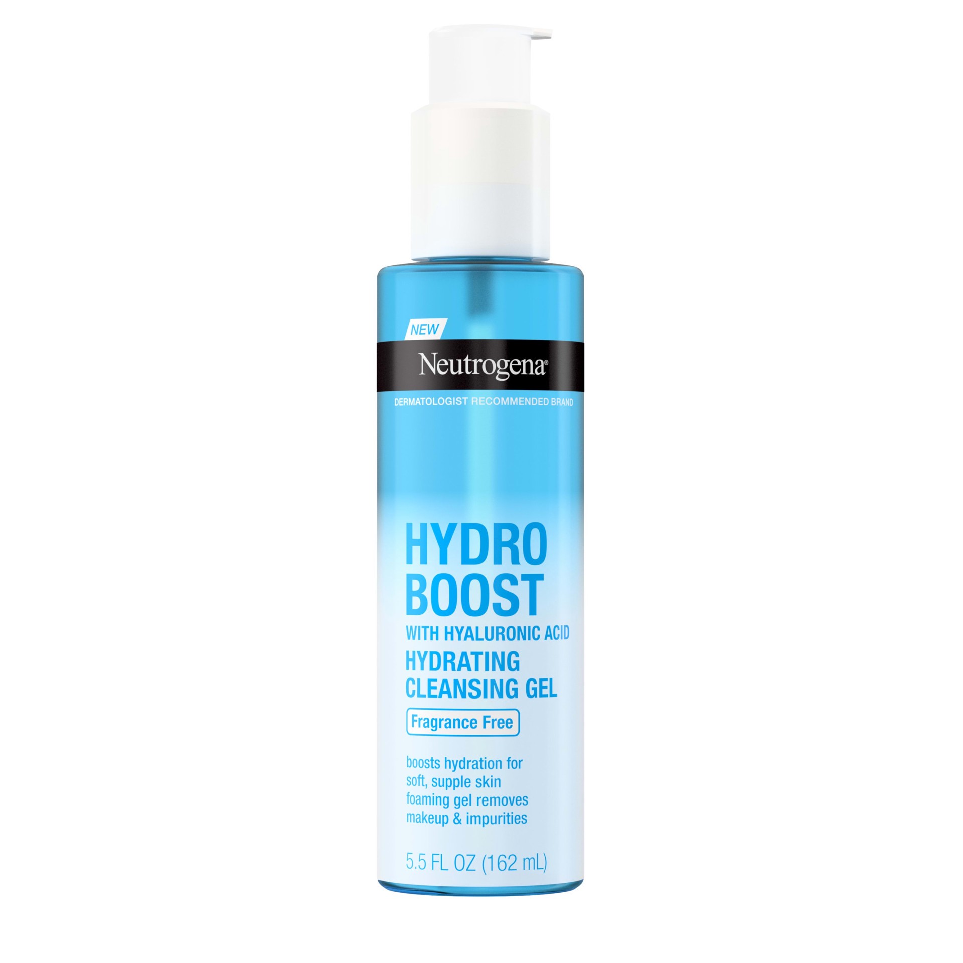 slide 4 of 5, Neutrogena Hydro Boost Fragrance Free Hydrating Gel Facial Cleanser with Hyaluronic Acid, Daily Foaming Face Wash & Makeup Remover, Gentle Face Wash, Non-Comedogenic, 5.5 fl. oz, 5.50 fl oz
