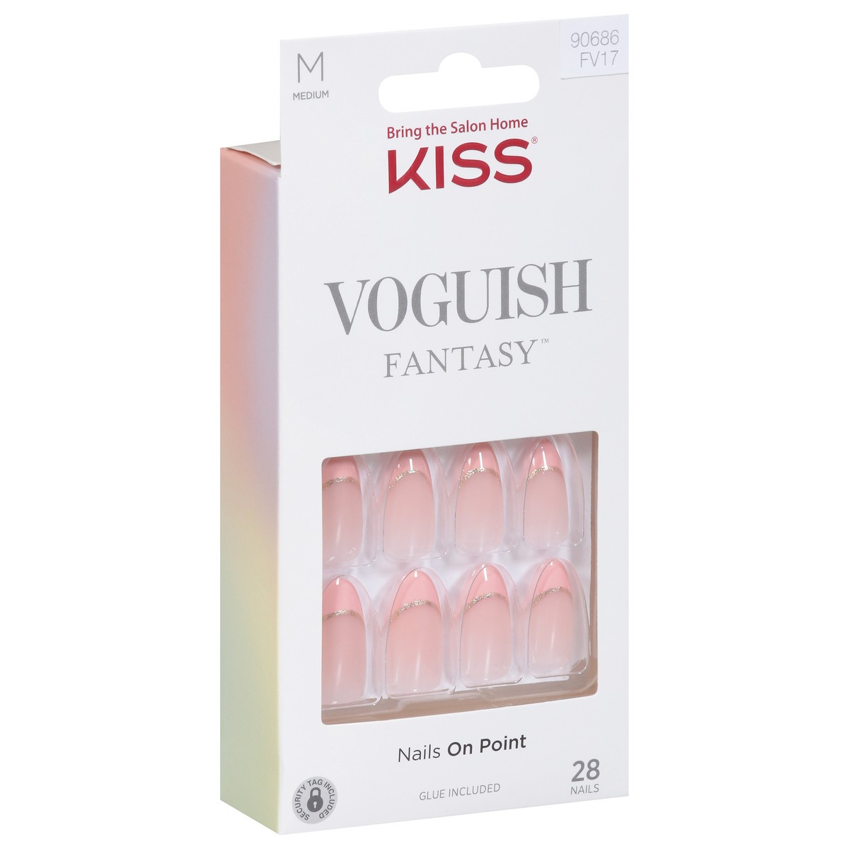 slide 3 of 10, Kiss Voguish Fantasy Nails On Point Medium 28 ea, 28 ct