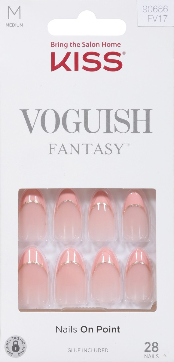 slide 8 of 10, Kiss Voguish Fantasy Nails On Point Medium 28 ea, 28 ct