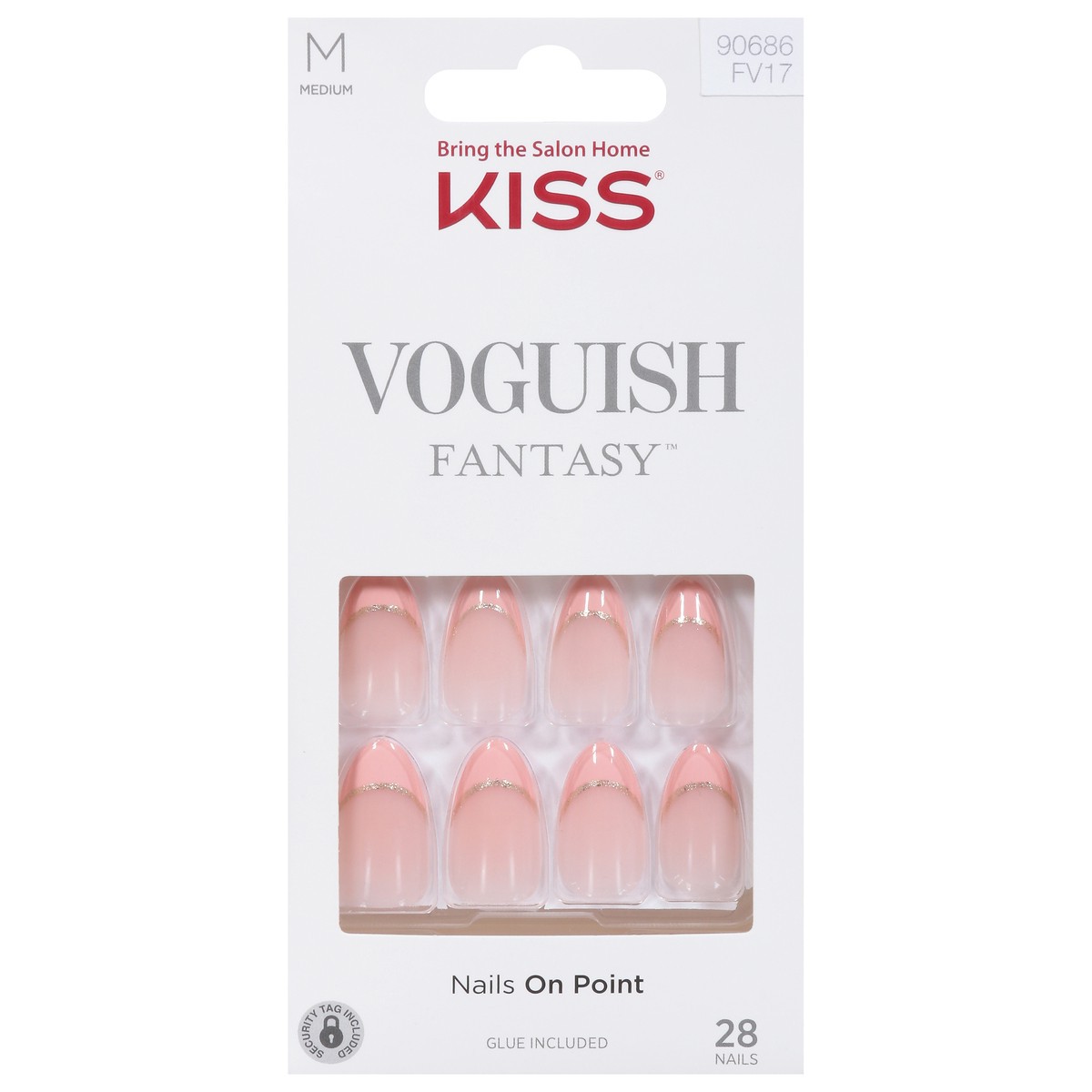 slide 4 of 10, Kiss Voguish Fantasy Nails On Point Medium 28 ea, 28 ct