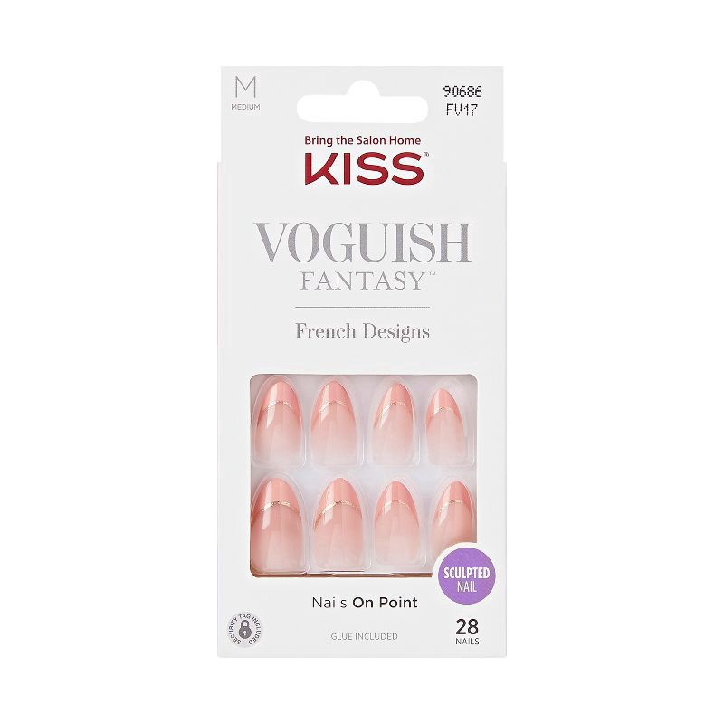 slide 1 of 10, Kiss Voguish Fantasy Nails On Point Medium 28 ea, 28 ct