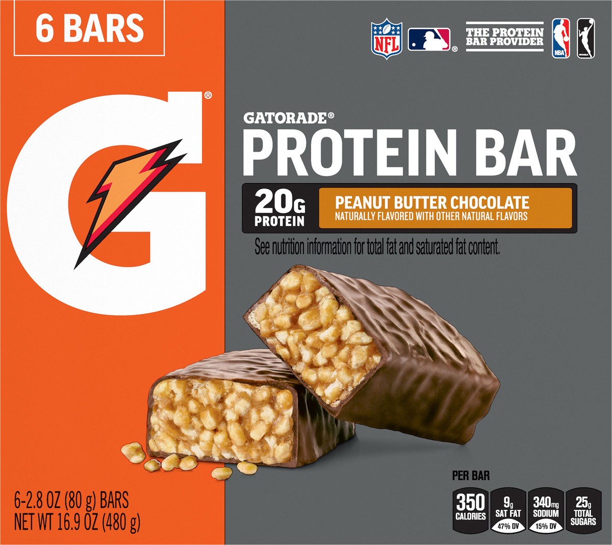 slide 3 of 6, Gatorade Whey Protein Peanut Butter Chocolate Bars, 6 ct; 2.82 oz