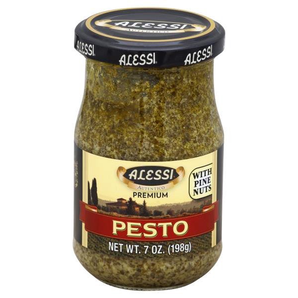 slide 1 of 2, Alessi Premium Pesto With Pine Nuts, 7 oz