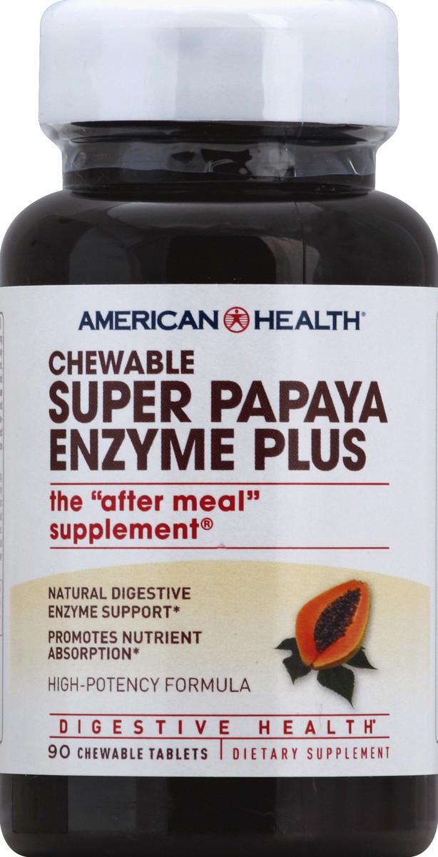 slide 1 of 1, American Health Super Papaya Enzyme Plus 90 ea, 90 ct