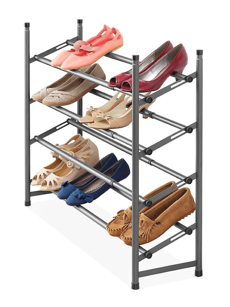 slide 1 of 2, Whitmor 4-Tier Shoe Rack - Gunmetal Gray, 9.13 in x 46 in x 27 in