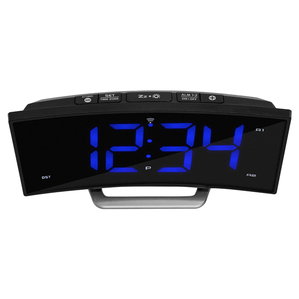 slide 9 of 17, La Crosse Atomic Curved LED Alarm Clock, 1 ct