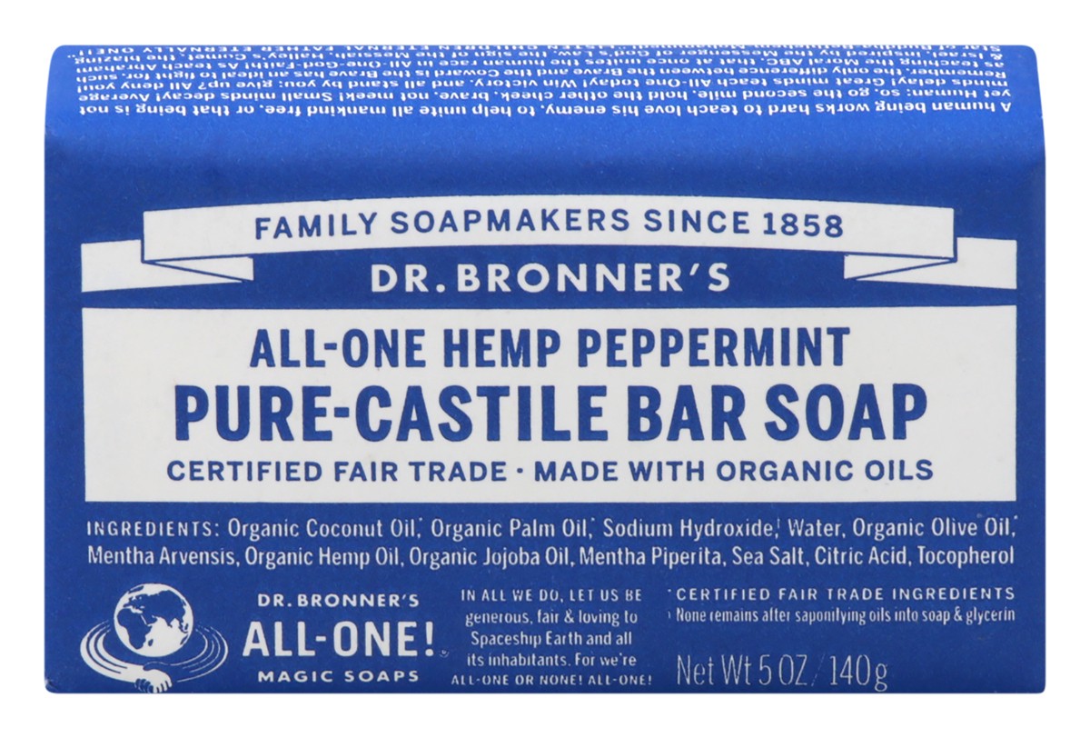slide 1 of 12, Dr. Bronner's Castile Bar Soap Peppermintorg, 5 oz