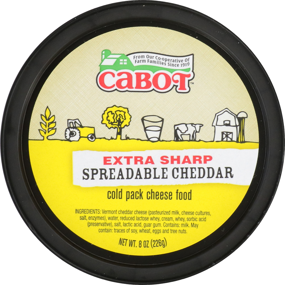 slide 1 of 1, Cabot Extra Sharp Cheddar Cheese Spread, 8 oz