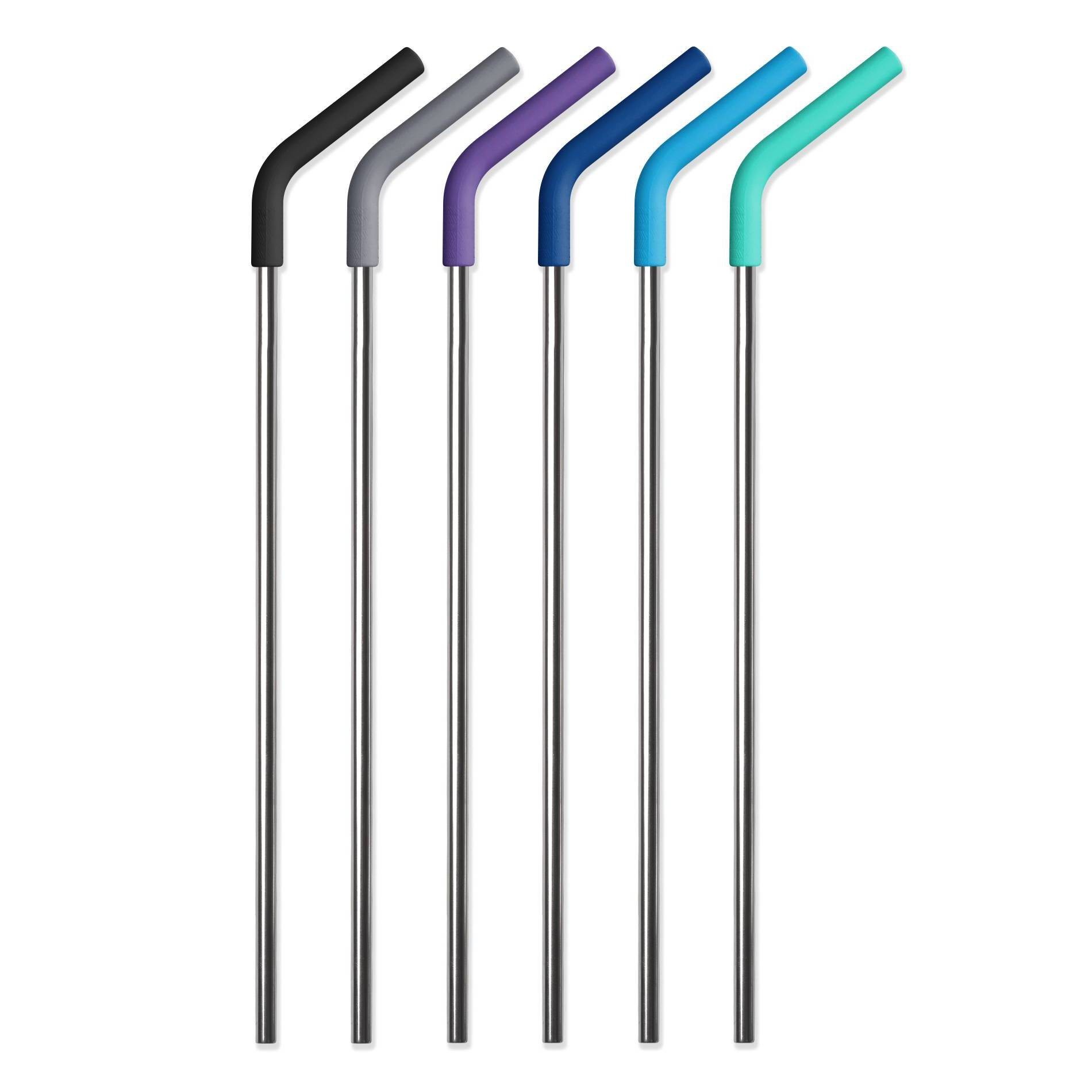 Simple Modern 6pk Silicone Tip Stainless Steel Straws - Blues 1 ct