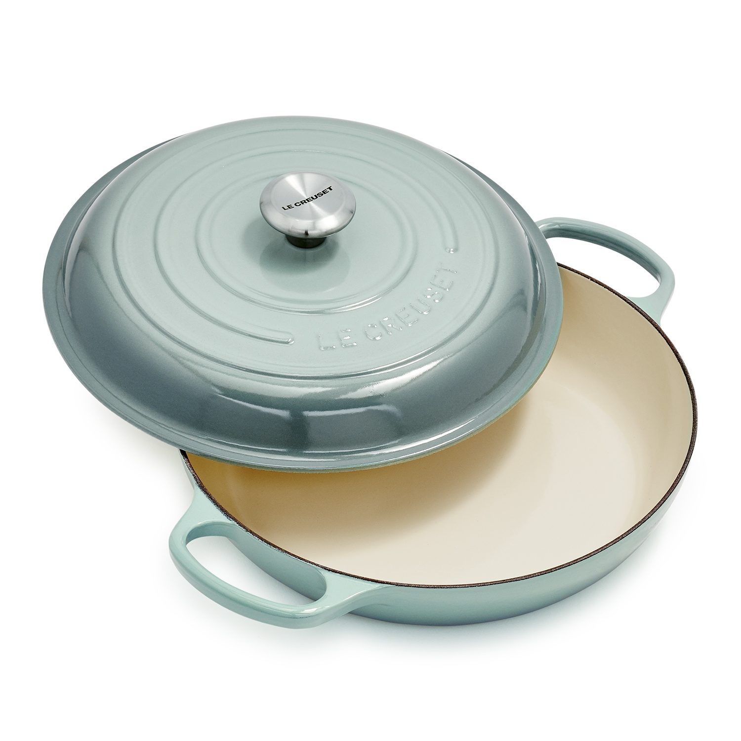 slide 1 of 1, Le Creuset Signature Braiser, Marseille, 3.5 qt