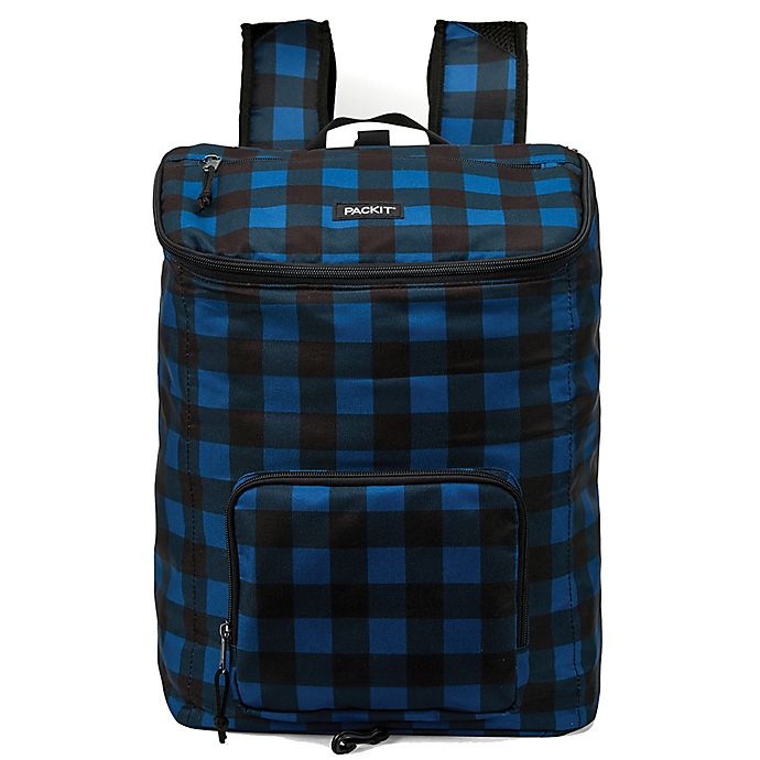 slide 2 of 5, PACKiT Freezable Can Cooler Backpack - Navy Buffalo, 1 ct