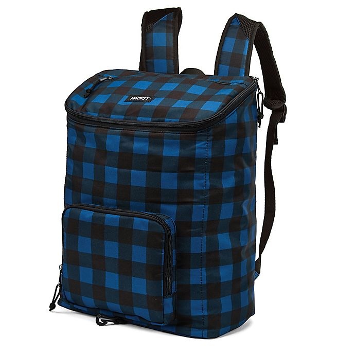 slide 3 of 5, PACKiT Freezable Can Cooler Backpack - Navy Buffalo, 1 ct