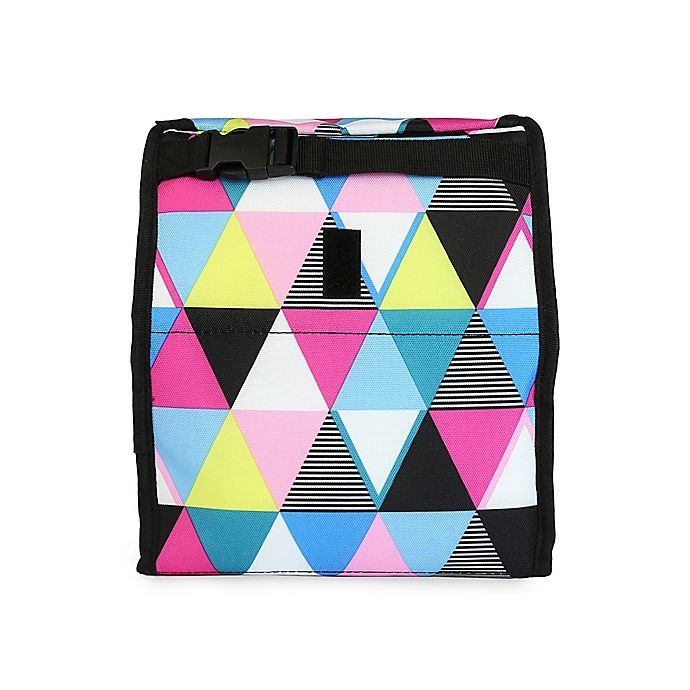 slide 4 of 8, PackIt Freezable Lunch Bag - Multicolor Triangle Stripes, 1 ct