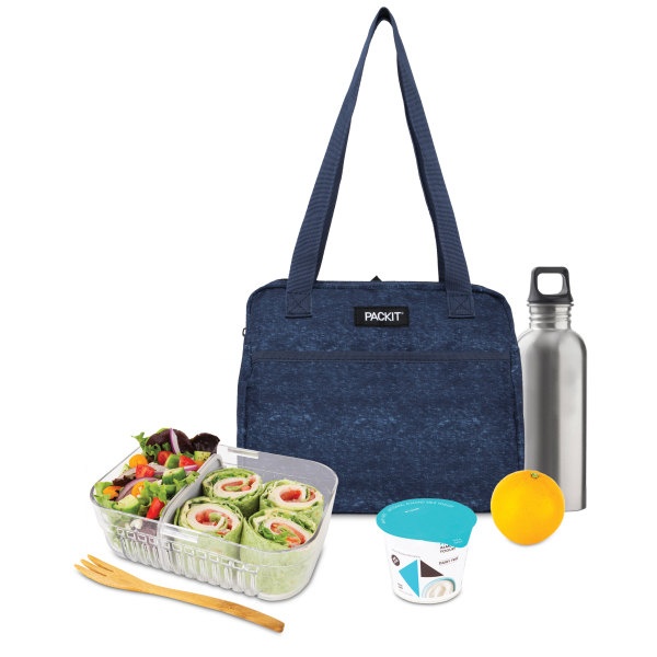 slide 9 of 9, PackIt Freezable Hampton Lunch Bag, 8-1/2&Rdquo;H X 10-1/2&Rdquo;W X 7-3/4&Rdquo;D, Blue, 1 ct