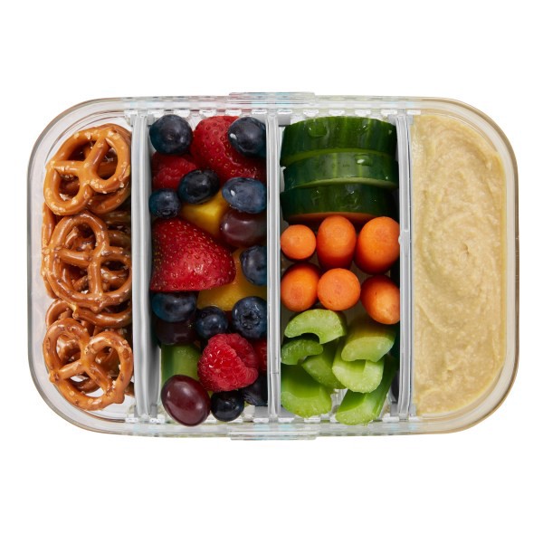 slide 3 of 4, Packit Mod Lunch Bento Food Storage Container, 2-3/4"H X 5"W X 7-1/4"D, Clear/Steel Gray, 1 ct