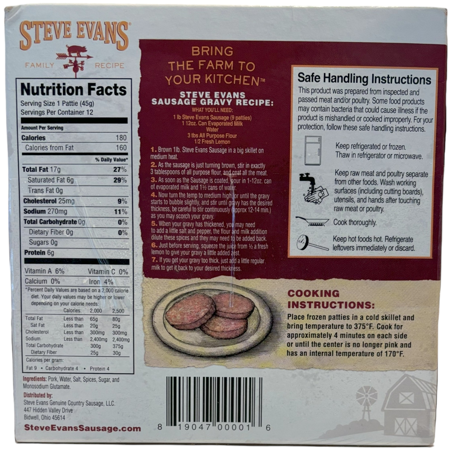 slide 2 of 4, Steve Evans Southern Brkfst Patties 12Ct, 12 ct