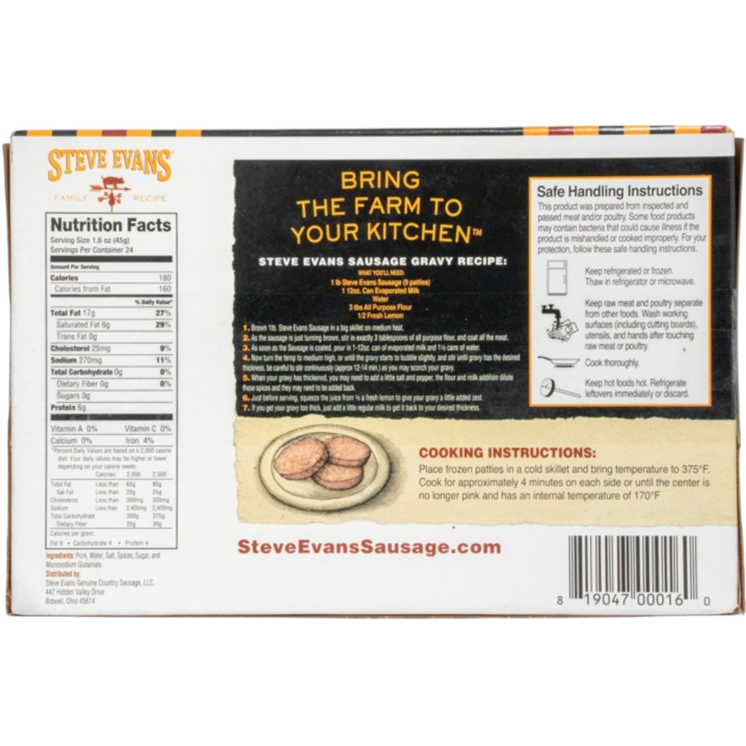 slide 2 of 3, Steve Evans Mild Breakfast Patties 24Ct, 24 ct