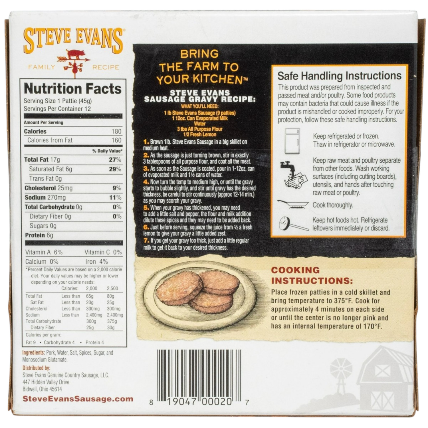 slide 2 of 4, Steve Evans Mild Breakfast Patties 12Ct, 12 ct