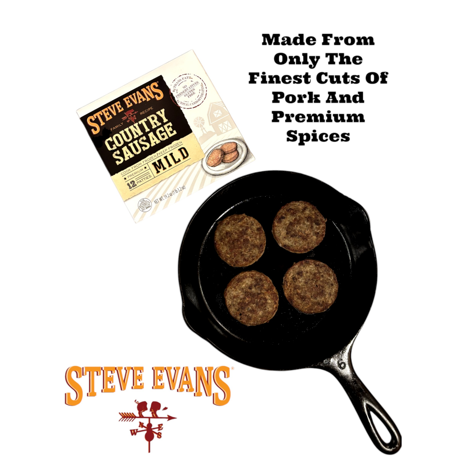 slide 4 of 4, Steve Evans Mild Breakfast Patties 12Ct, 12 ct