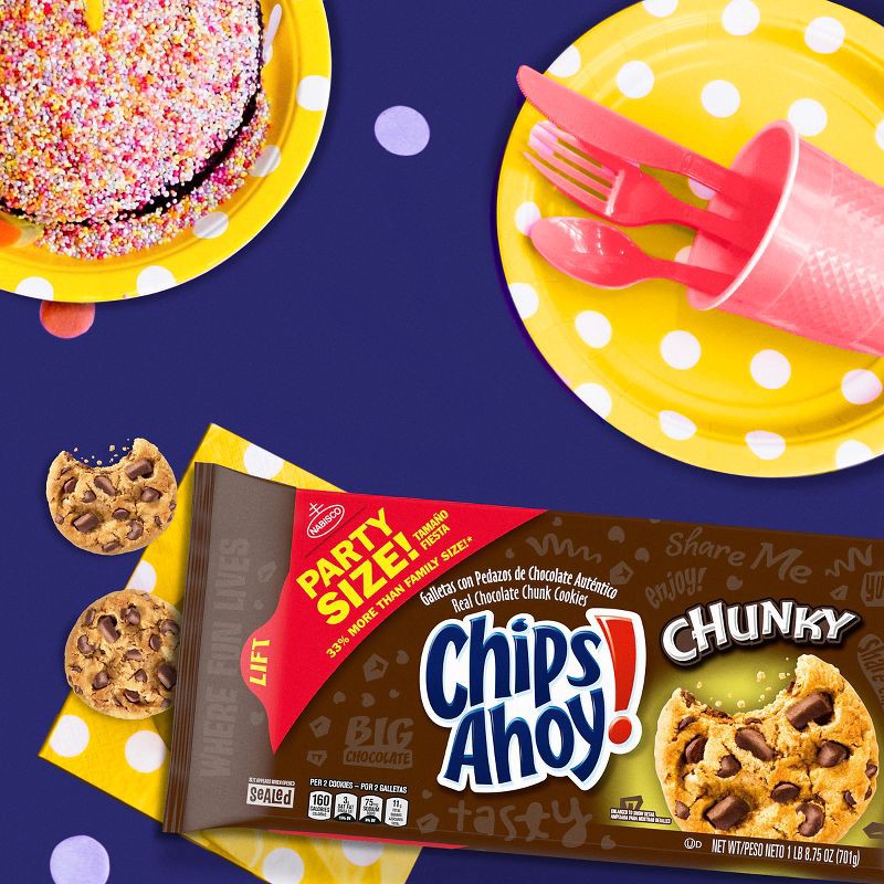 slide 3 of 14, Chips Ahoy! Chunky Fudgy Chocolate Chip Cookies Party Size - 24.75oz, 24.75 oz