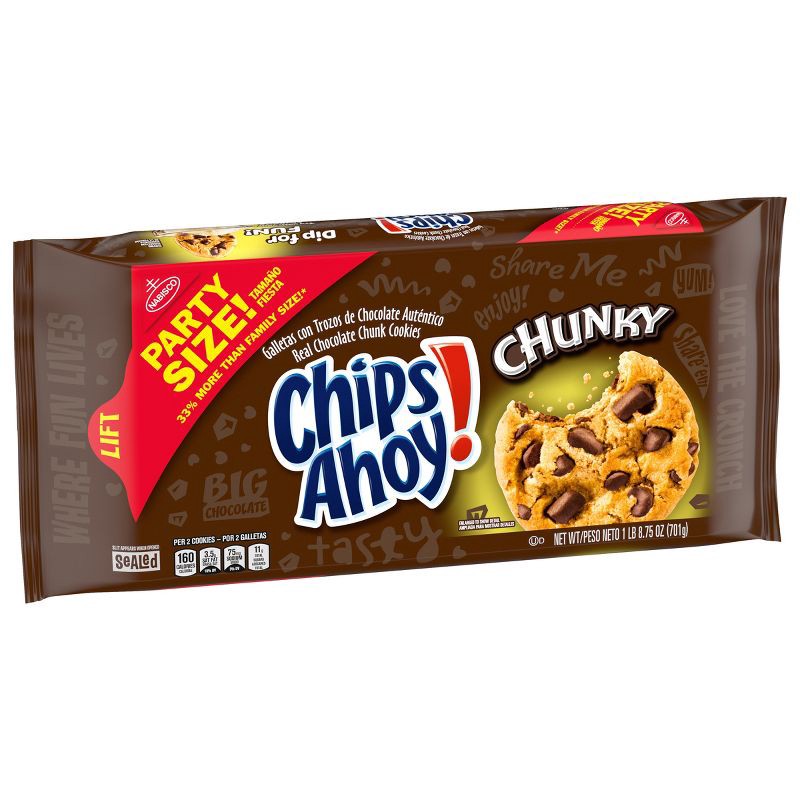 slide 6 of 14, Chips Ahoy! Chunky Fudgy Chocolate Chip Cookies Party Size - 24.75oz, 24.75 oz