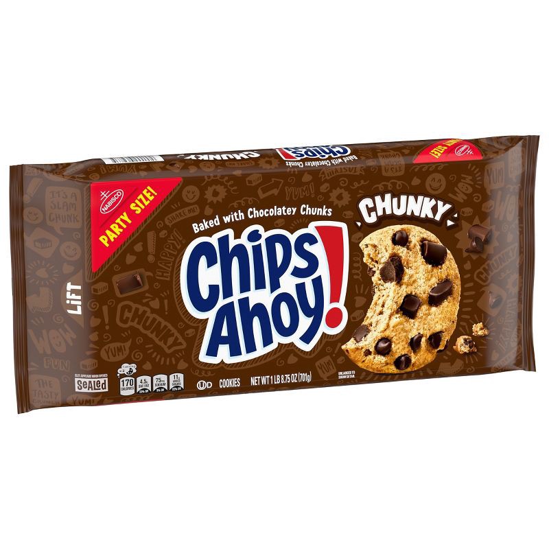 slide 8 of 14, Chips Ahoy! Chunky Fudgy Chocolate Chip Cookies Party Size - 24.75oz, 24.75 oz