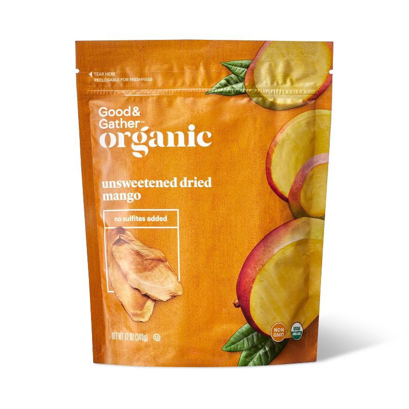 slide 1 of 3, Organic Unsweetened Dried Mango - 12oz - Good & Gather™, 12 oz