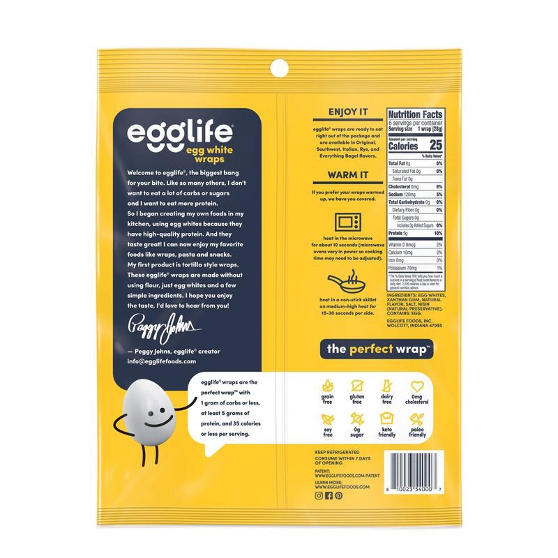 slide 3 of 10, egglife Gluten Free Original Egg White Wraps - 6oz/6ct, 6 ct; 6 oz