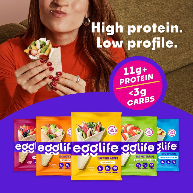 slide 3 of 7, egglife Gluten Free Original Egg White Wraps - 6oz/6ct, 6 ct; 6 oz