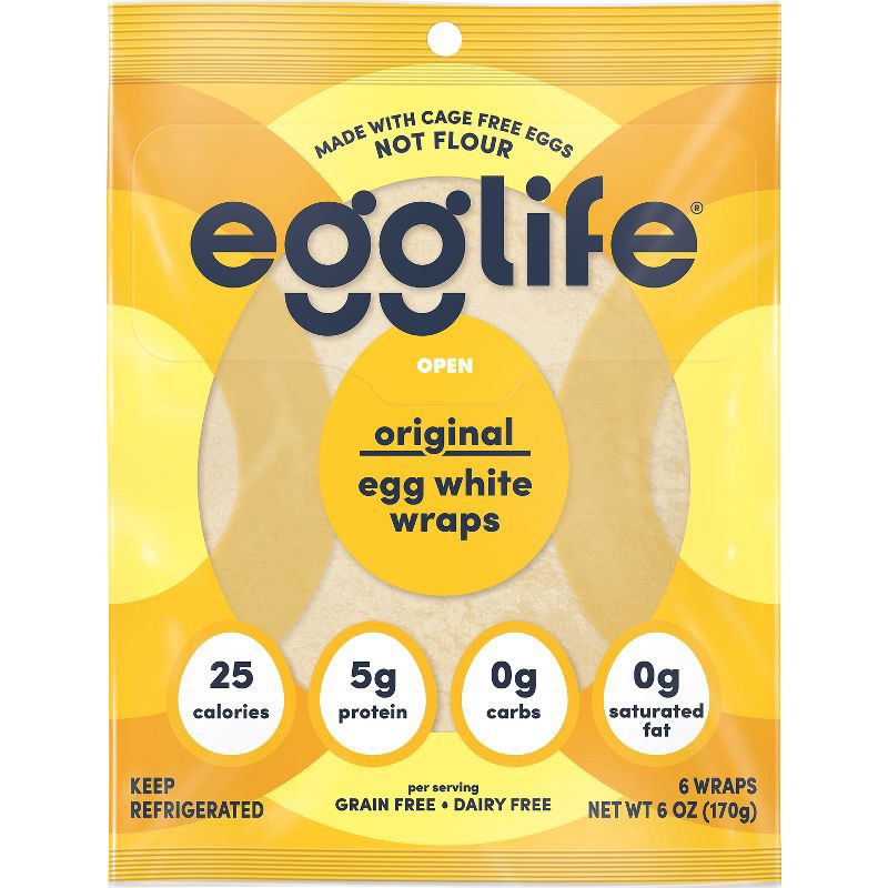 slide 10 of 10, egglife Gluten Free Original Egg White Wraps - 6oz/6ct, 6 ct; 6 oz