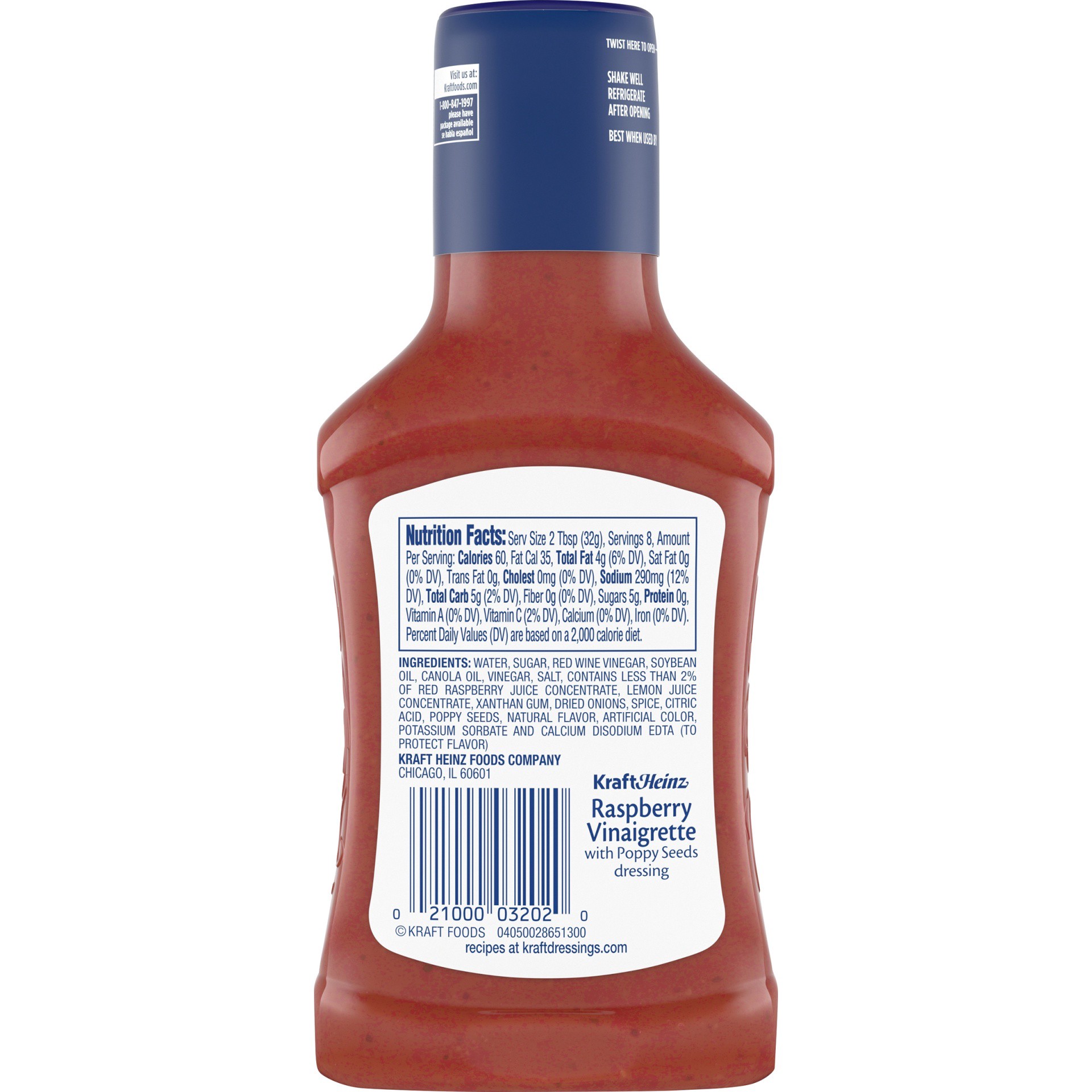 slide 6 of 7, Kraft Raspberry Vinaigrette Salad Dressing, 8 fl oz Bottle, 8 fl oz
