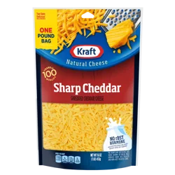 Kraft Sharp Cheddar Shredded Cheese 16 oz Bag