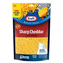 Kraft Sharp Cheddar Shredded Cheese 16 oz Bag