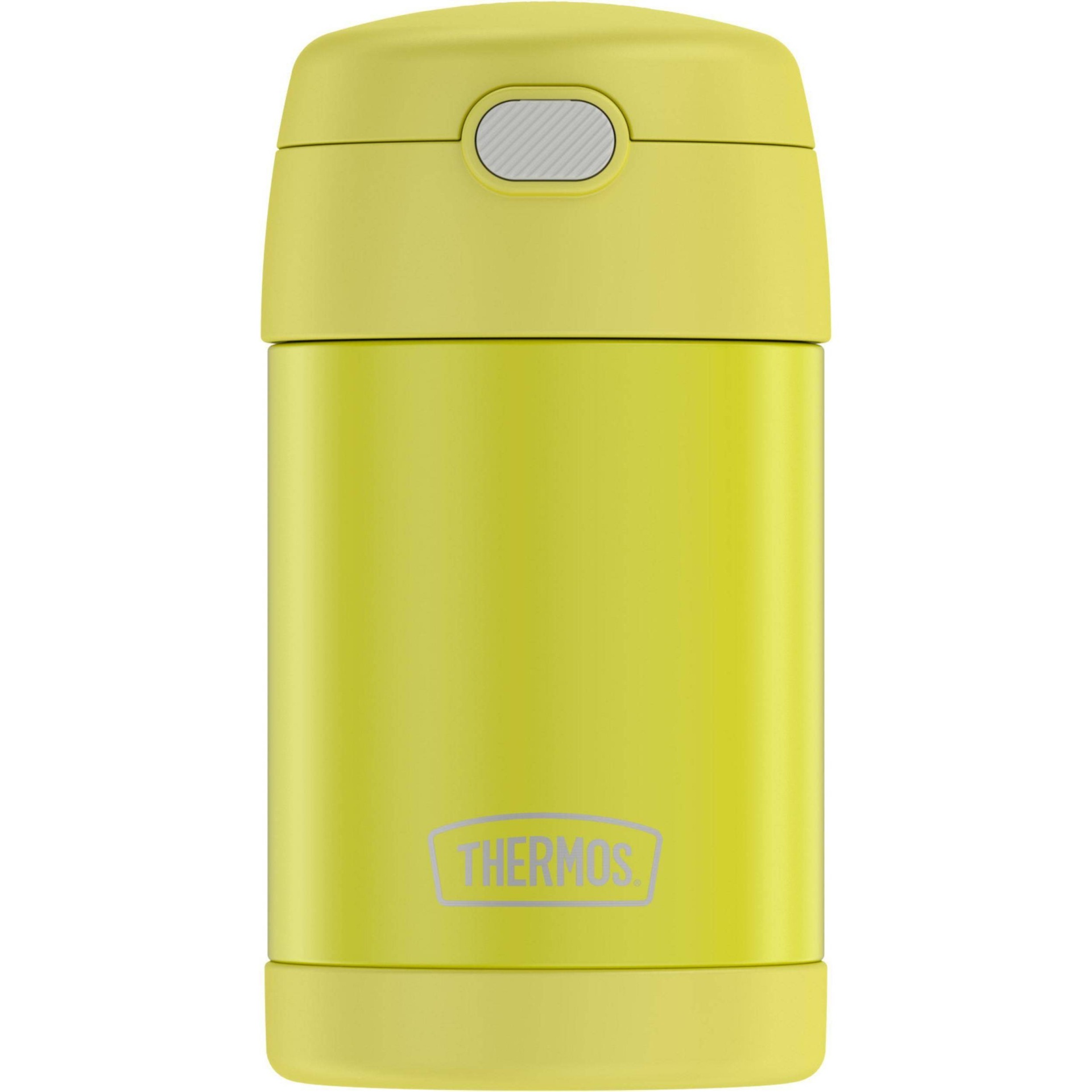 slide 1 of 8, Thermos FUNtainer Food Jar with Spoon - Lemon Yellow, 16 oz