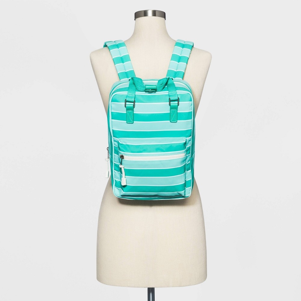 Striped Zip Closure Square Backpack Wild Fable Green 1 ct Shipt