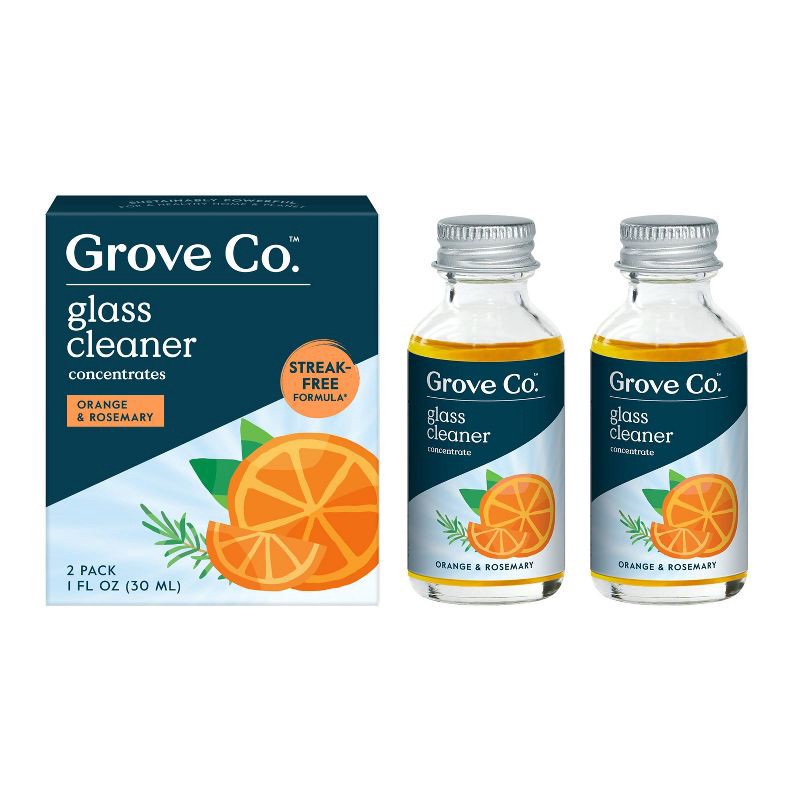 slide 1 of 8, Grove Co. Orange & Rosemary Glass Cleaner Concentrates - 2ct, 2 ct