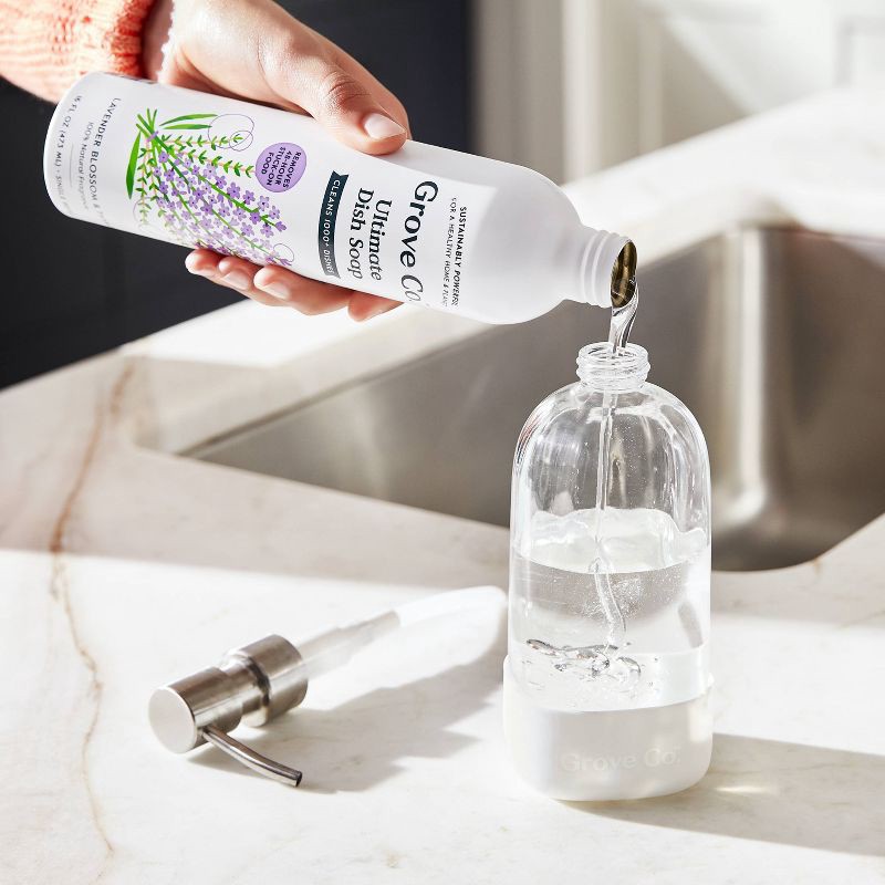 slide 5 of 8, Grove Co. Lavender & Thyme Ultimate Dish Soap Refill in Aluminum Bottle - 16 fl oz, 16 fl oz