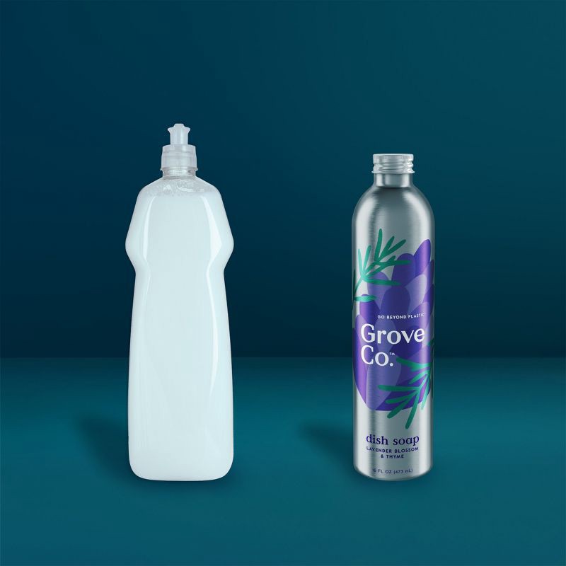 slide 7 of 8, Grove Co. Lavender & Thyme Ultimate Dish Soap Refill in Aluminum Bottle - 16 fl oz, 16 fl oz