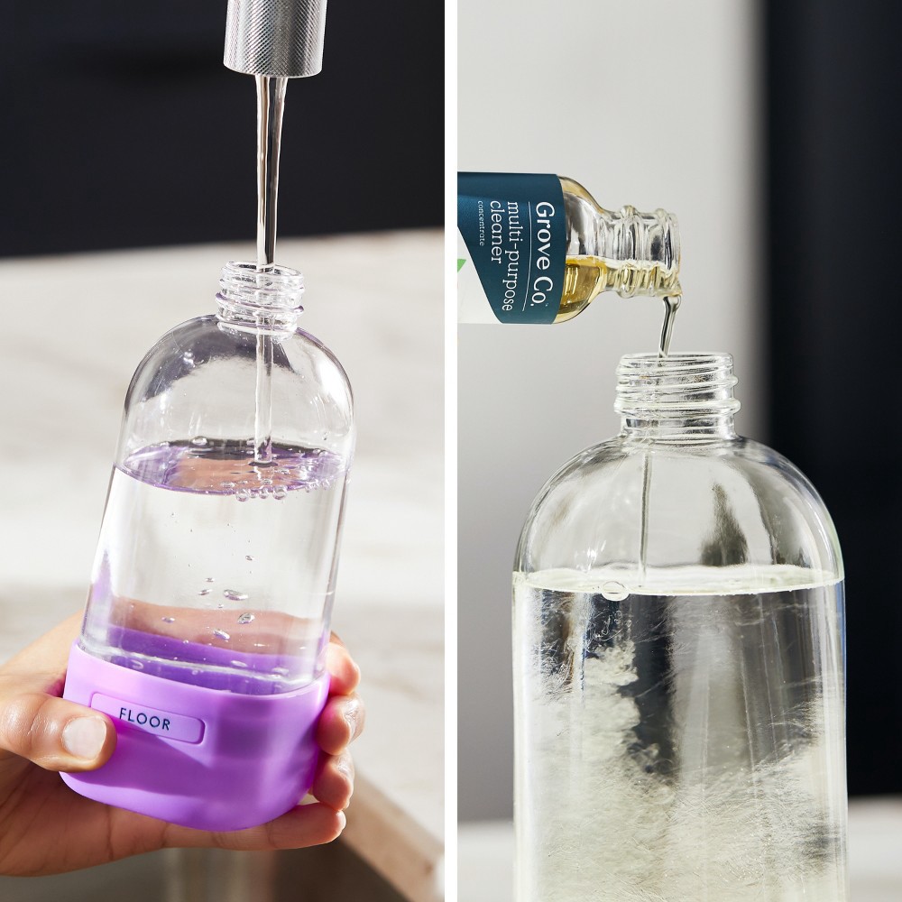 slide 5 of 9, Grove Co. Reusable Cleaning Glass Spray Bottle with Silicone Sleeve - Pristine Purple, 1 ct