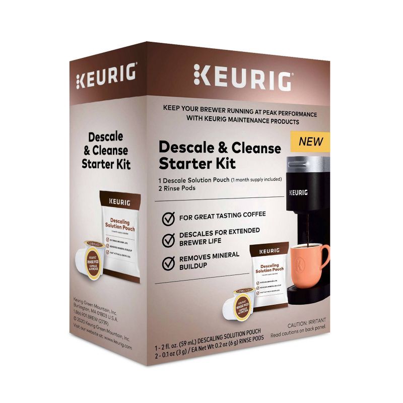 slide 2 of 6, Keurig Descale and Cleanse Starter Kit: Coffee Maker Parts & Accessories, Descaling Solution for Keurig Slim, 1 ct