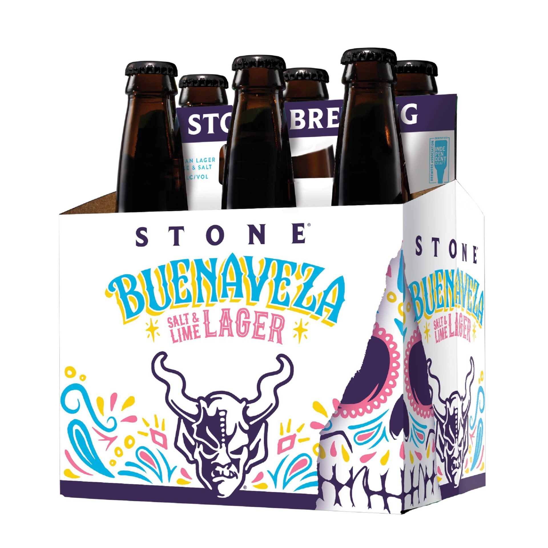 slide 1 of 3, Stone Buenaveza Salt & Lime Lager Beer, 6 ct, 12 fl oz