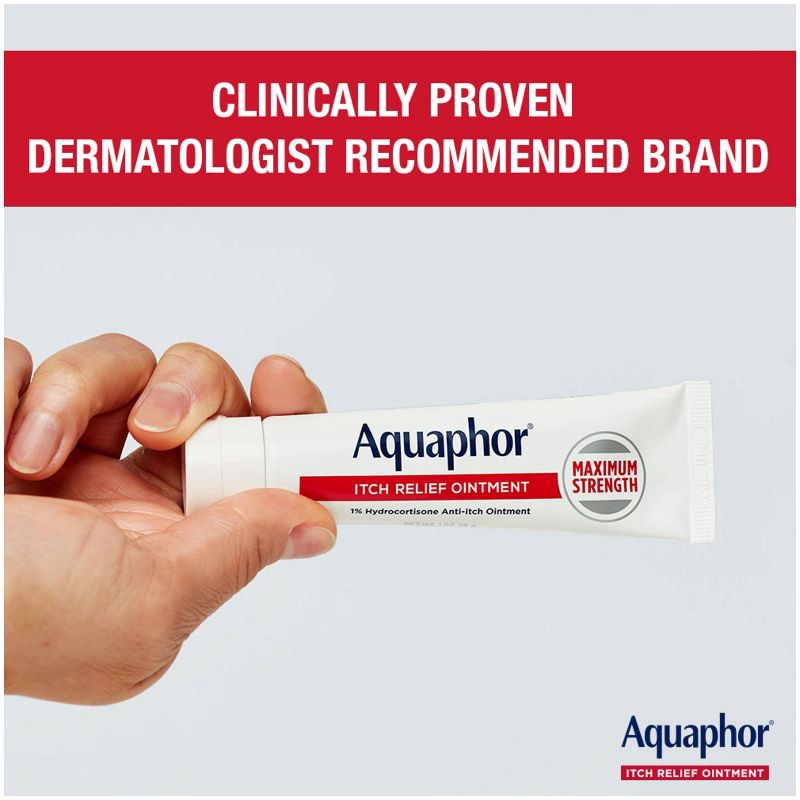 slide 5 of 10, Aquaphor 1% Hydrocortisone Itch Relief Ointment - 1oz, 1 oz