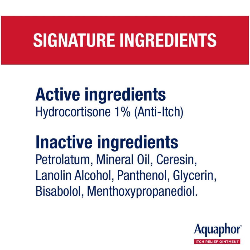 slide 9 of 10, Aquaphor 1% Hydrocortisone Itch Relief Ointment - 1oz, 1 oz