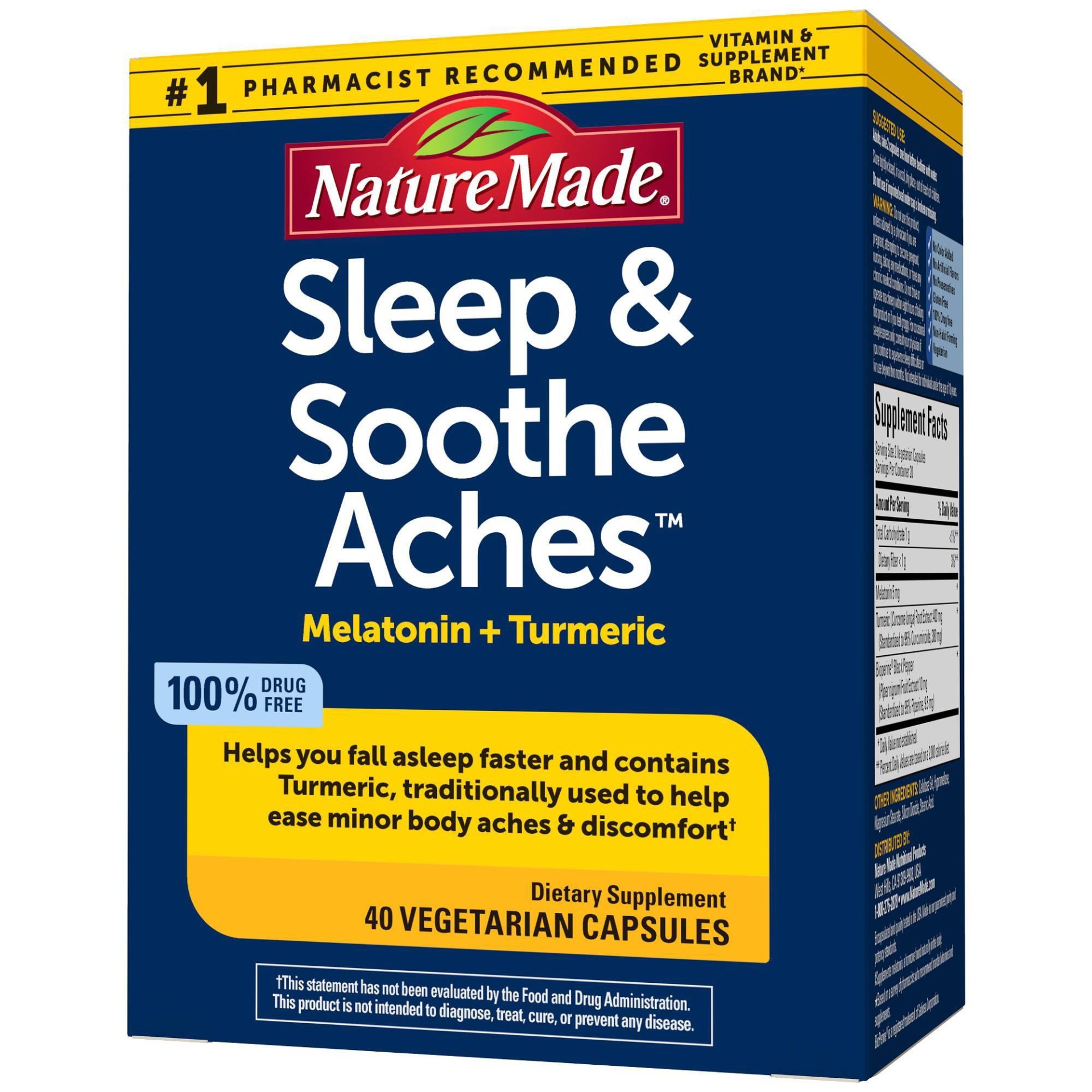 slide 1 of 5, Nature Made Sleep & Soothe Aches Capsules, 40 ct