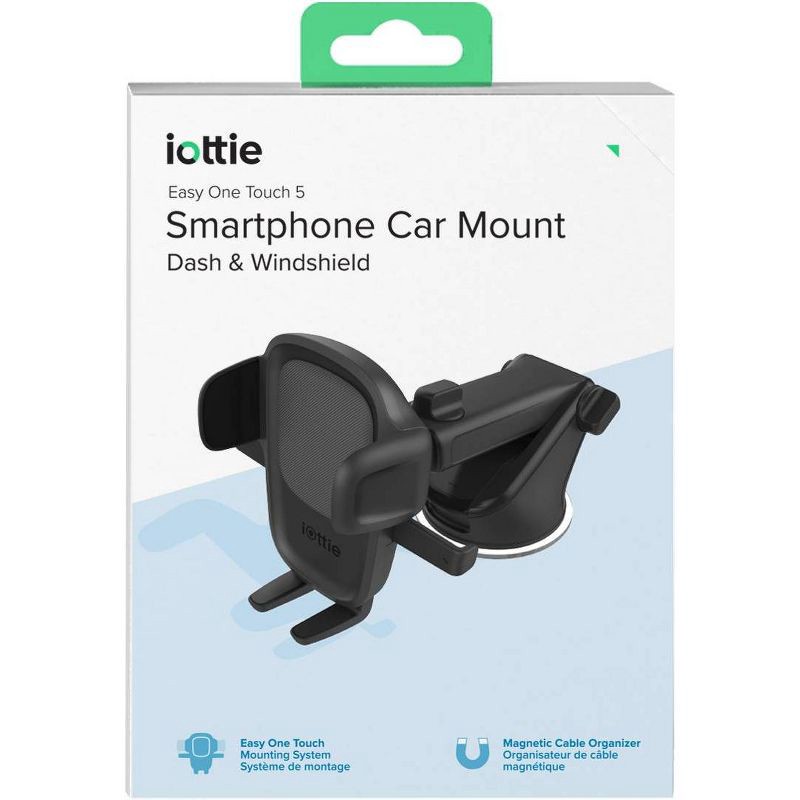 slide 8 of 8, iOttie Easy One Touch 5 Dash & Windshield Mount- Black: Adjustable Phone Holder, Plastic, 1 ct