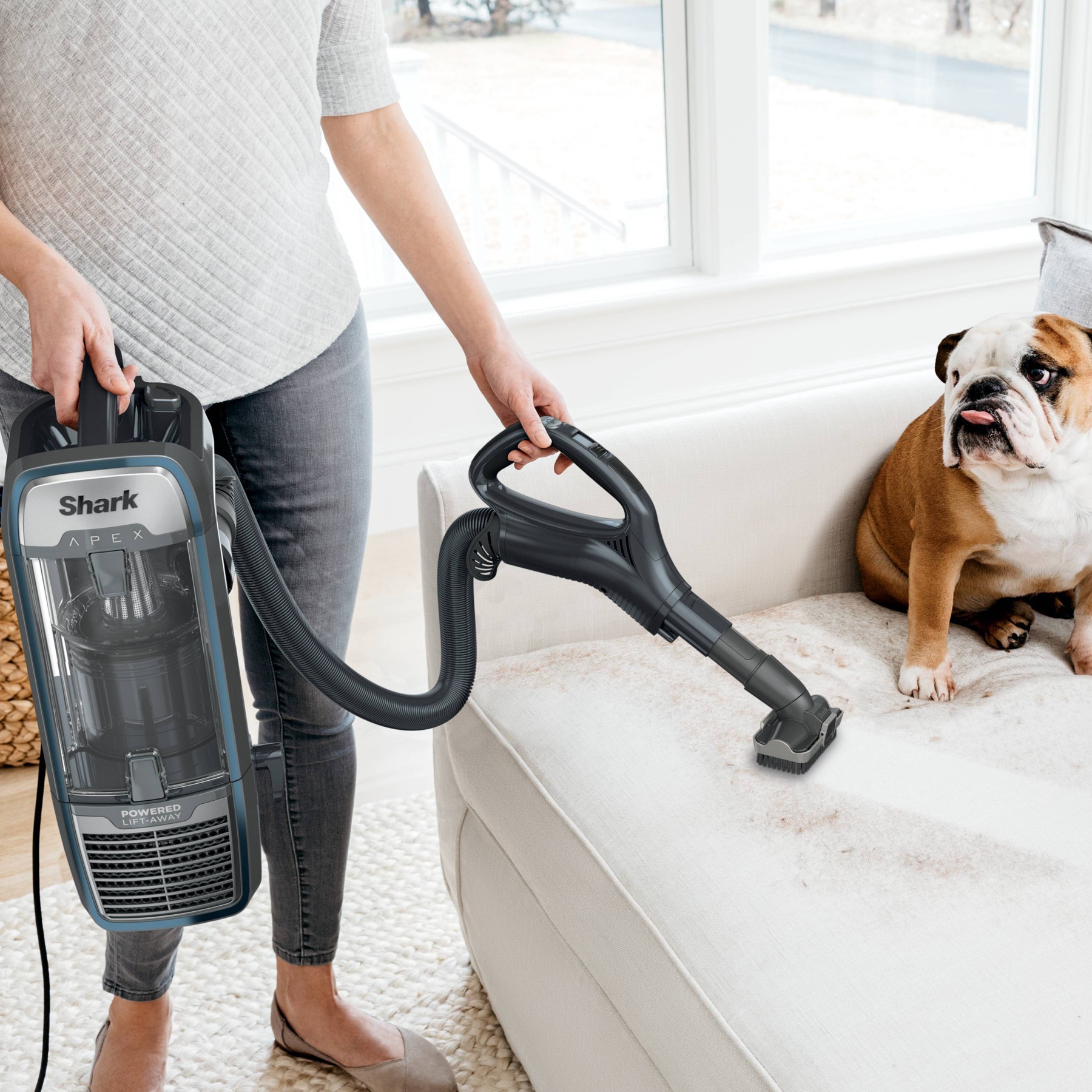 slide 7 of 12, Shark DuoClean PowerFins Powered Lift Away Upright Vacuum with Self-Cleaning Brushroll - AZ1501, 1 ct