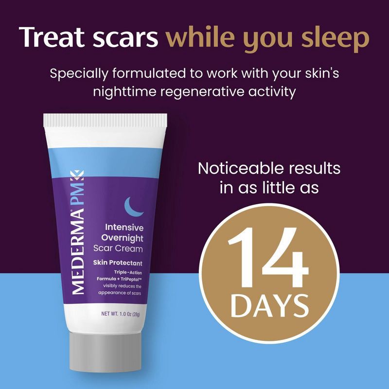 slide 6 of 8, Mederma PM Overnight Scar Cream - 1oz, 1 oz
