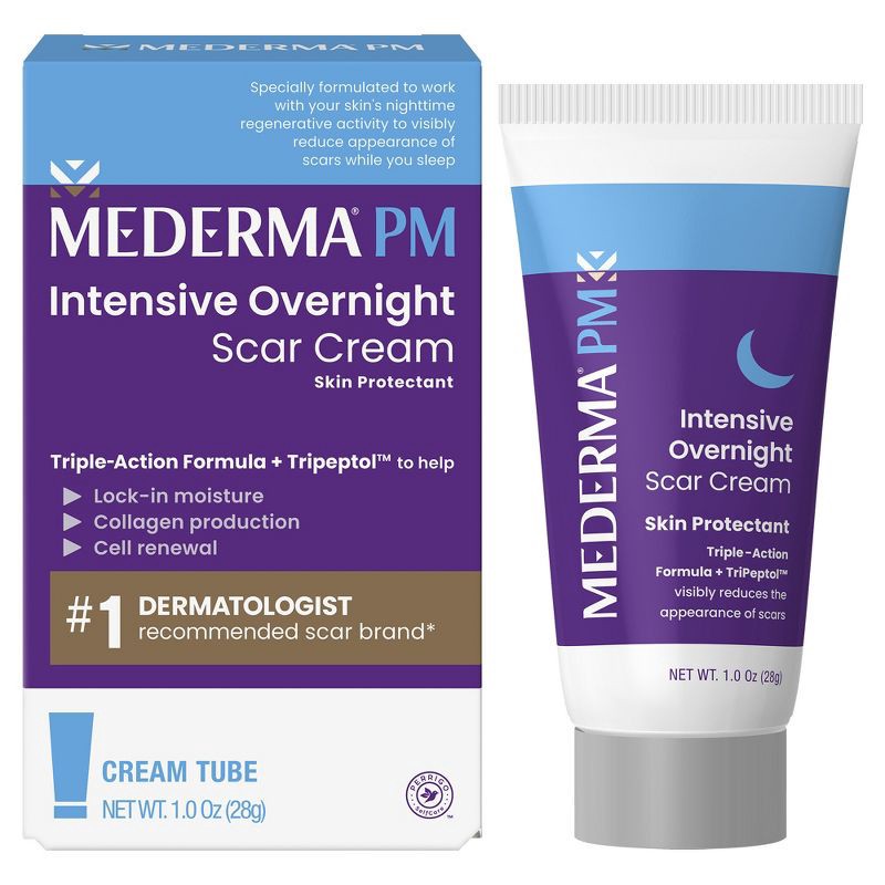 slide 1 of 8, Mederma PM Overnight Scar Cream - 1oz, 1 oz