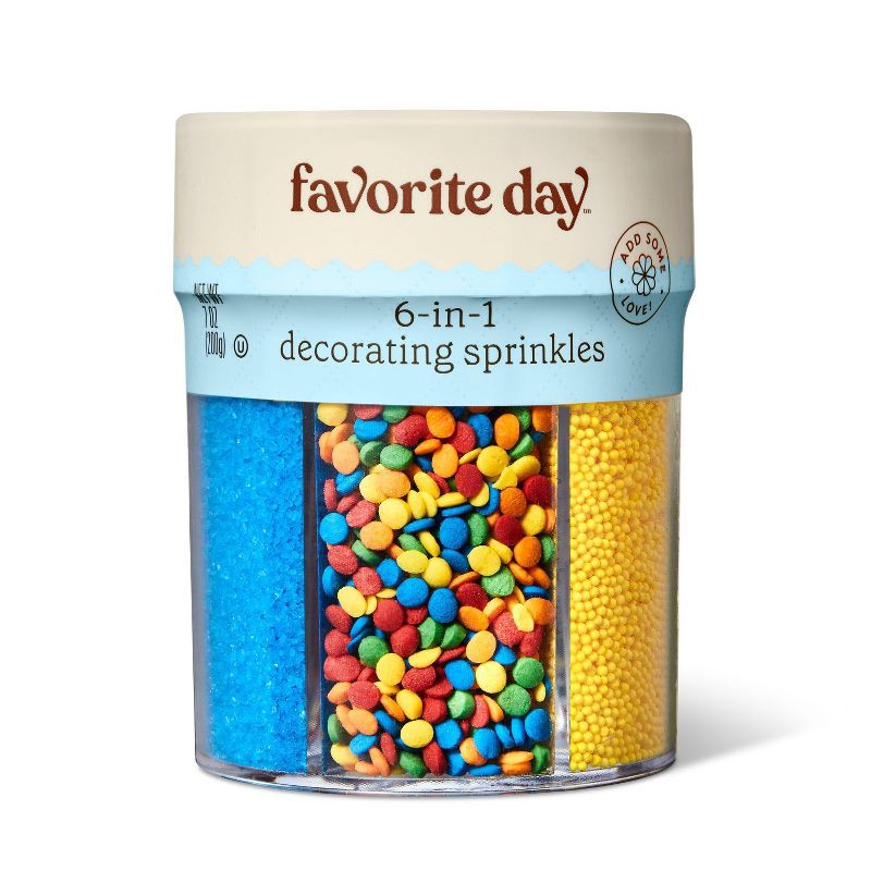 slide 1 of 3, Rainbow 6 Cell Sprinkle Mix - 7oz - Favorite Day™, 7 oz