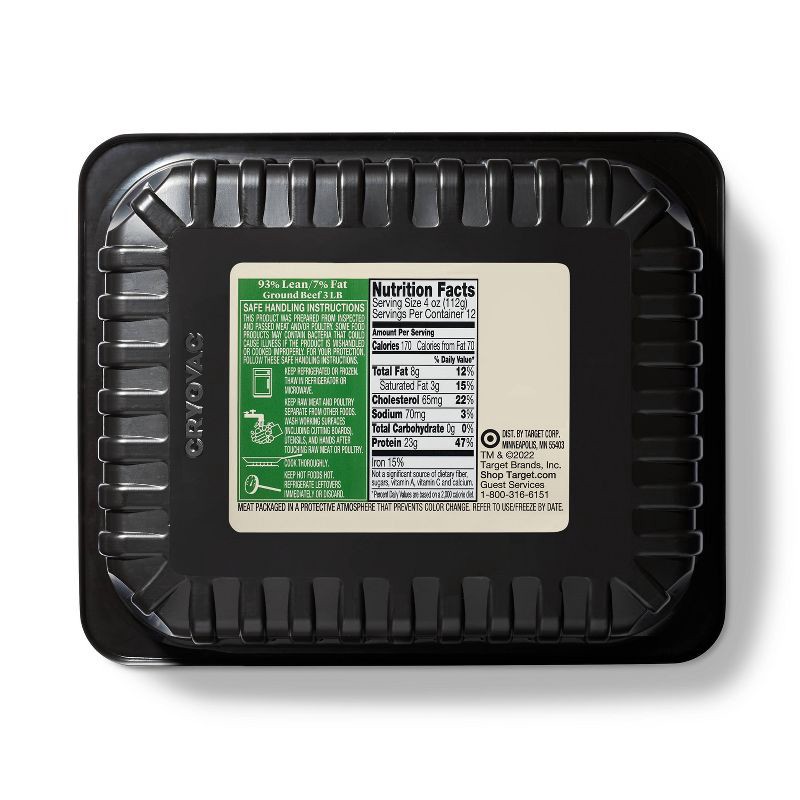 slide 3 of 3, 93% Lean Ground Beef - 3lb - Good & Gather™, 3 lb